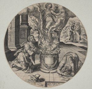 The Angel Ascending in the Flame on the Altar of Manoah and His Wife