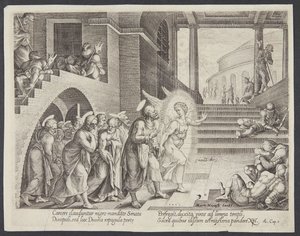 The Angel Delivering the Apostles Out of the Prison by Philips Galle