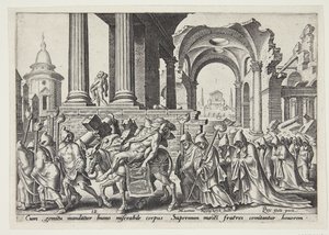 The Burial of Samson by Philips Galle