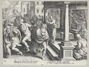 The Burial of St. Stephen by Philips Galle