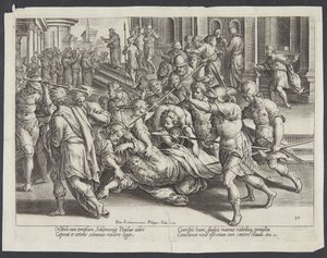 The Chief Captain Preventing the Jews from Killing Paul by Philips Galle