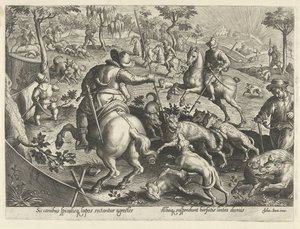 Wolf Hunt with Spears