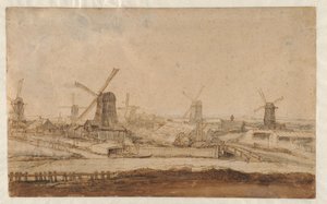 Sawmills Outside the Raampoort by Philips Koninck
