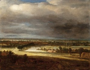 Panoramic Landscape with a Village by Philips Koninck