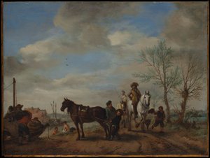 A Man and a Woman on Horseback by Philips Wouwerman
