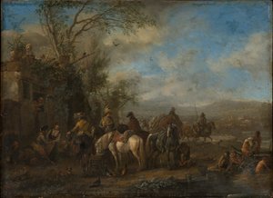 Armed Riders in Front of an Inn by Philips Wouwerman