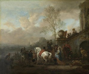 Departure for the Hunt by Philips Wouwerman