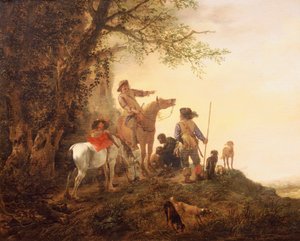 Resting Hunters by Philips Wouwerman