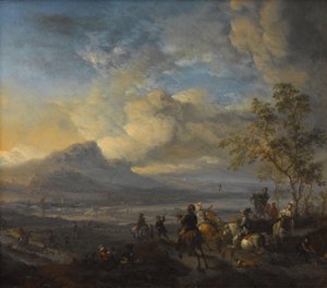 The Falcon Hunt by Philips Wouwerman