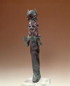 Oriental Antiquities: Phenician Goddess. Statuette of Bronze and Silver. 700-600 BC. Paris, Louvre Museum
