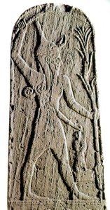 Limestone stele of the god Baal in lightning (19th or 18th century BC) by Phoenician Phoenician