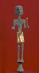 Phoenician art: statuette of divinity in silver and gold. 20th or 19th century BC. From Ras Shamra (Ugarit) by Phoenician Phoenician