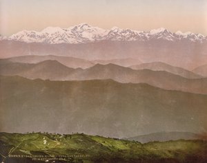 Darjeeling. Kinchinjunga and the Snows from Kutcherry Hill by Photoglob Co. (Zurich, active c. 1890 1910)