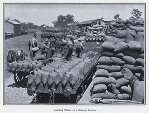 Loading Wheat at a Country Station