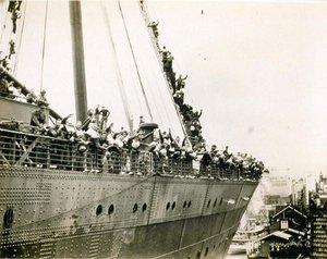 The Mauretania in Sydney, May 1940 by Photographer Australian