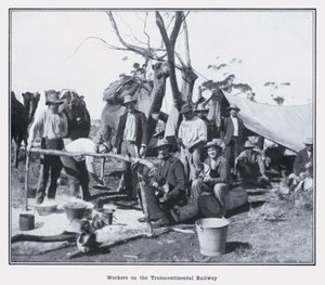 Workers on the Transcontinental Railway by Photographer Australian