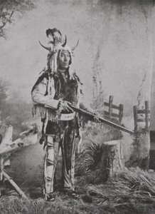 Stony Indian in War Costume by Photographer Canadian