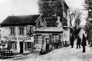 Cabaret des Assasins, le Cabaret du Lapin Agile, Rue des Saules (b/w photo) by Photographer French