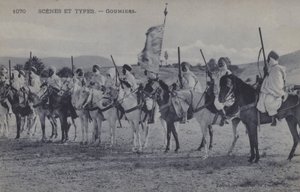 Moroccan Goumiers, Muslim soldiers who served under the French Army of Africa by Photographer French