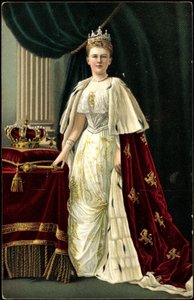 Queen Wilhelmina of the Netherlands with crown by Photographer German