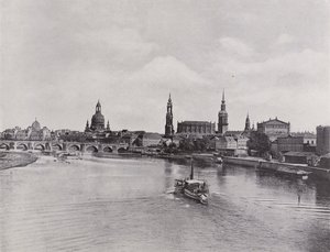 Old Town from the Marien Bridge (b/w photo) by Photographer German