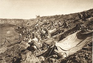 German Infantry Battalion in Reserve Position, During the Advance North of Focsani, August 1917 by Photographer German