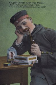 German Soldier Smoking His Pipe by Photographer German