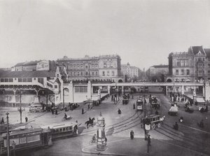 Hallesches Tor with elevated railway station by Photographer German