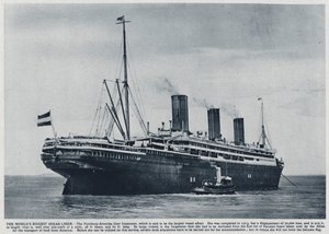 Imperator, Ocean Liner Built for the German Hamburg America Line in 1913, Used by the Allies to Transport American Troops Back to the United States After the End of the First World War (b/w photo) by Photographer German