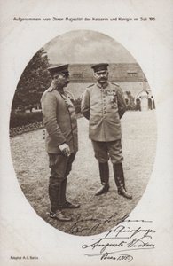 Kaiser Wilhelm II with Field Marshal Paul von Hindenburg, commander of the German army, Posen, World War I