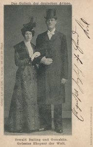 Oswald Balling and his wife, the tallest married couple in the world by Photographer German