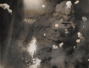 Photograph Taken When Royal Air Force Lancasters Attacked Dresden