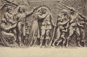 The farewell, relief on the Nationaldenkmal, monument commemorating the unification of Germany, Rudesheim am Rhein, Hesse