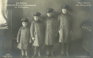 The sons of Crown Prince Wilhelm of Germany in military uniform by Photographer German