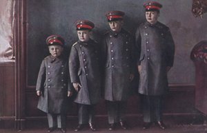 The sons of Crown Prince Wilhelm of Germany in military uniform by Photographer German