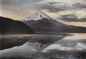 Japan, c.1912: Mount Fuji from Lake Shoji by Photographer Japanese