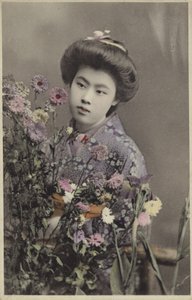 Japanese girl with flowers by Photographer Japanese