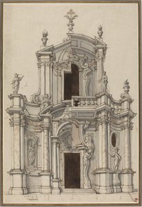 Elevation for a Church Facade, with Alternatives