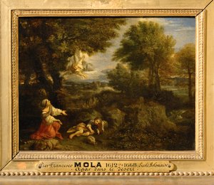 The angel appears to Hagar in the desert by Pier Francesco Mola