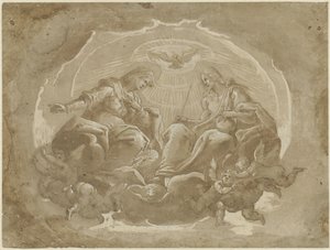 Mary as Mediatrix and Christ as Lord of the World by Pier Francesco Morazzone