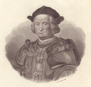 Portrait of Gian Giacomo Trivulzio, copper engraving by Locatelli by Blaise Nicolas Le Sueur