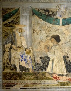 Portrait of Sigismondo Pandolfo Malatesta in prayer before San Sigismondo