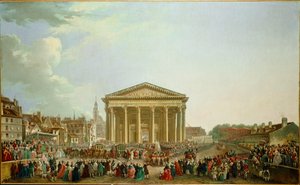 Louis XV Laying the Foundation Stone of the Church of Ste by Pierre Antoine (attr. to) Demachy