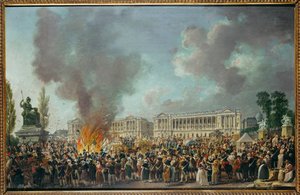 The Emblems of Monarchy are Burnt on the Place de la Concorde by Pierre Antoine (attr. to) Demachy
