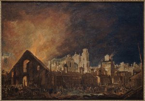 The Saint-Germain Fair during the fire (night of March 16-17)
