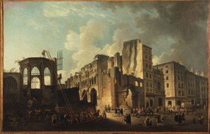 The demolition of the Church of the Holy Innocents, rue Saint-Denis, circa 1787 by Pierre Antoine Demachy
