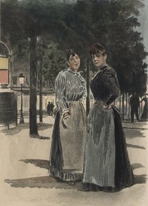 Two ordinary women on the boulevard, illustration from 