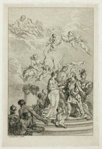 Allegory of the Marriage of the Dauphin Louis to the Infanta Maria Theresa of Spain by Pierre Antoine Baudouin
