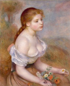 A Young Girl with Daisies