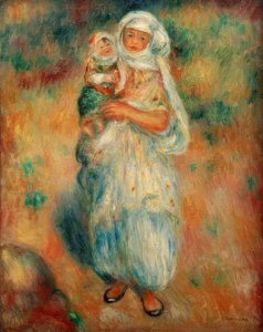 Algerian Woman with Child by Pierre Auguste Renoir
